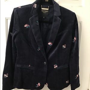 JUICY COUTURE BLK LABEL VELOR EMBROID JACKET S NWT